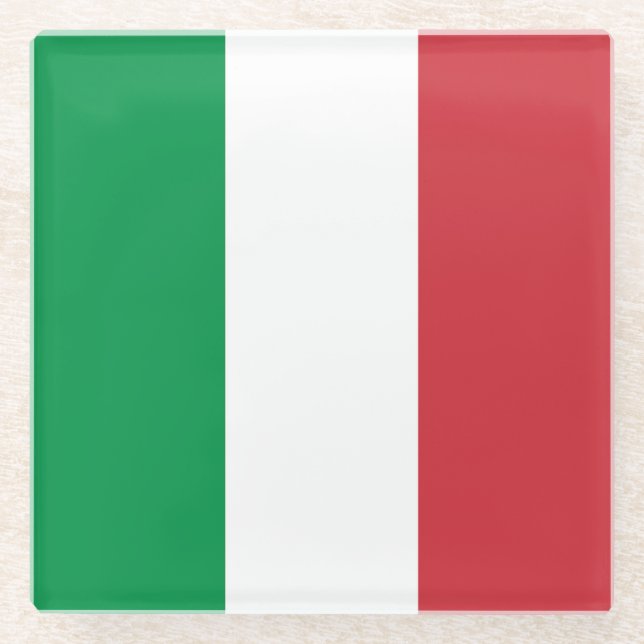 Dessous-de-verre En Verre Drapeau de l'Italie (Devant)
