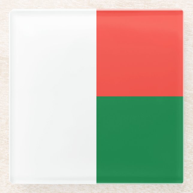 Dessous-de-verre En Verre Drapeau de Madagascar (Devant)
