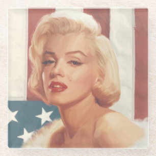 Dessous-de-verre En Verre Drapeau de Marilyn