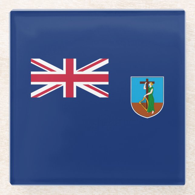 Dessous-de-verre En Verre Drapeau de Montserrat (Devant)