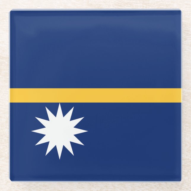 Dessous-de-verre En Verre Drapeau de Nauru (Devant)