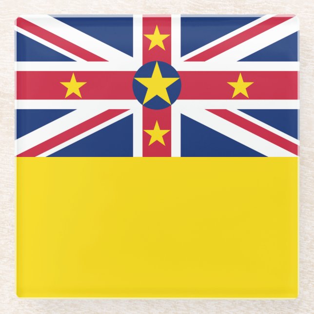 Dessous-de-verre En Verre Drapeau de Niue (Devant)