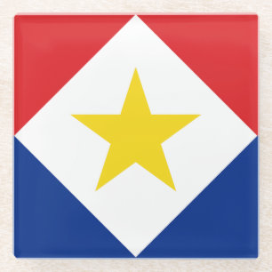 Dessous-de-verre En Verre Drapeau de Saba