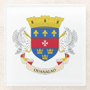 Dessous-de-verre En Verre Drapeau de Saint-Barthélemy