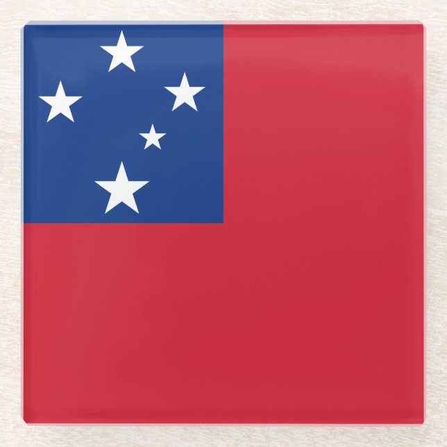 Dessous-de-verre En Verre Drapeau de Samoa (Devant)