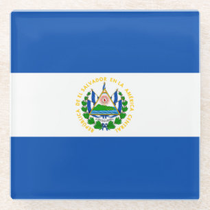 Dessous-de-verre En Verre Drapeau d'El Salvador