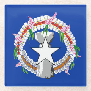 Dessous-de-verre En Verre Drapeau des Îles Mariannes du Nord