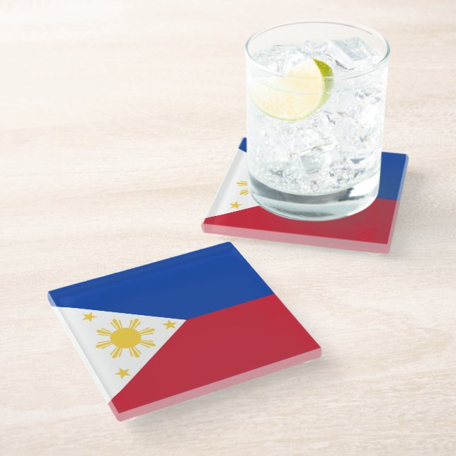 Dessous-de-verre En Verre drapeau des Philippines (Incliné)
