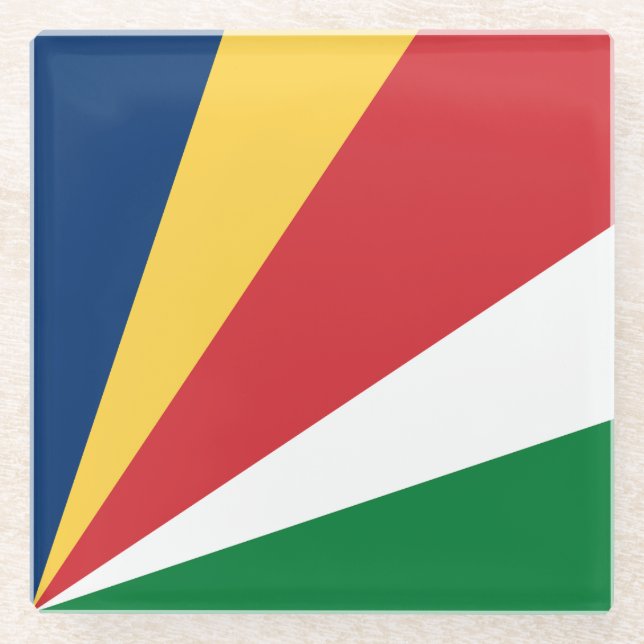 Dessous-de-verre En Verre Drapeau des Seychelles (Devant)