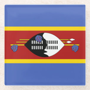 Dessous-de-verre En Verre Drapeau d'Eswatini