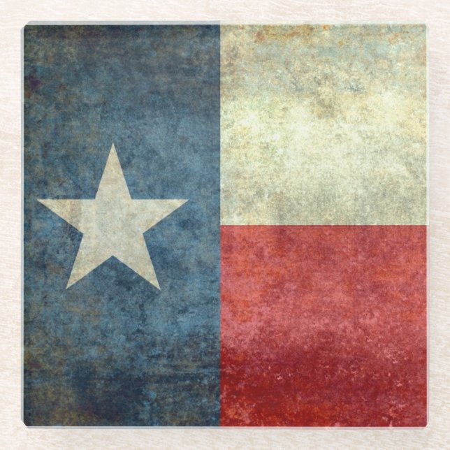 Dessous-de-verre En Verre Drapeau d'état du Texas (Devant)