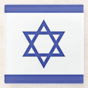 Dessous-de-verre En Verre Drapeau d'Israël