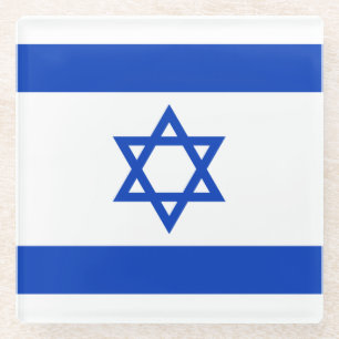 Dessous-de-verre En Verre Drapeau d'Israël