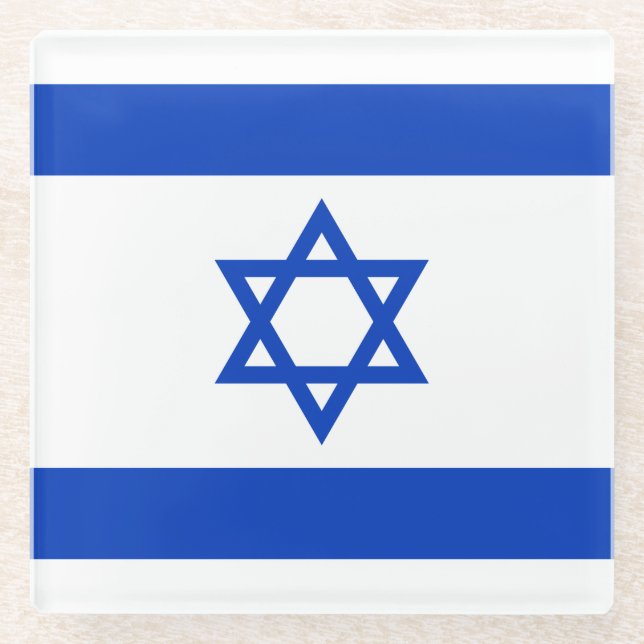 Dessous-de-verre En Verre Drapeau d'Israël (Devant)