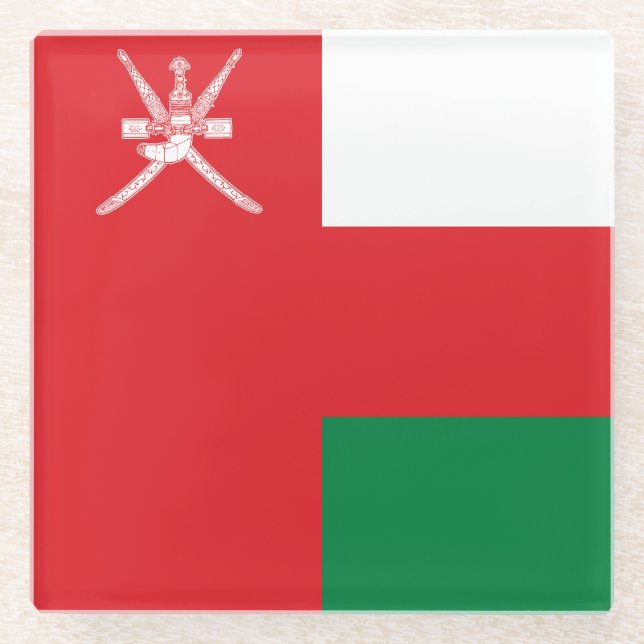 Dessous-de-verre En Verre Drapeau d'Oman (Devant)