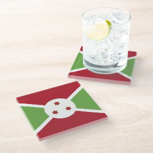 Dessous-de-verre En Verre Drapeau du Burundi