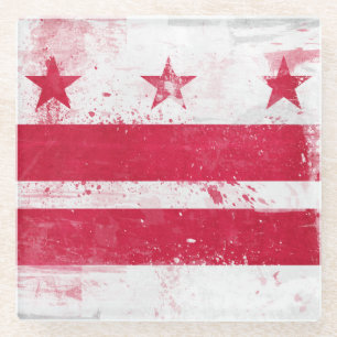 Dessous-de-verre En Verre Drapeau du district de Columbia en détresse