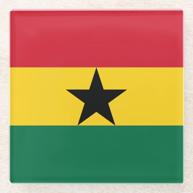 Dessous-de-verre En Verre Drapeau du Ghana (Devant)