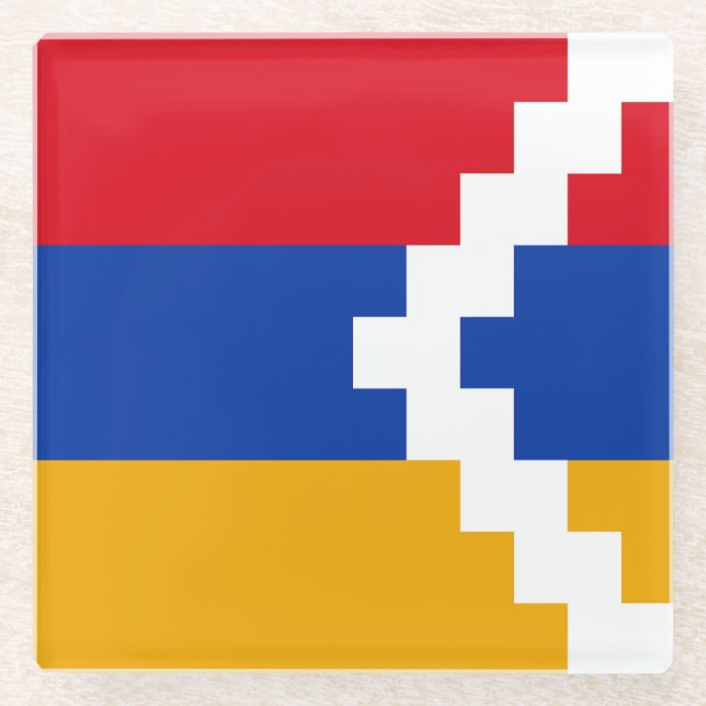 Dessous-de-verre En Verre Drapeau du Haut-Karabagh (Devant)