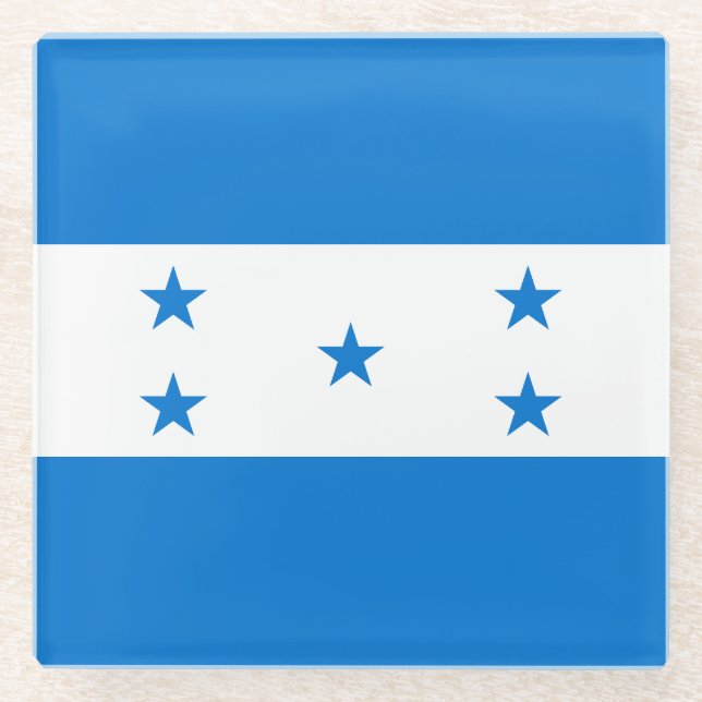 Dessous-de-verre En Verre Drapeau du Honduras (Devant)