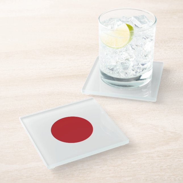 Dessous-de-verre En Verre Drapeau du Japon (Incliné)