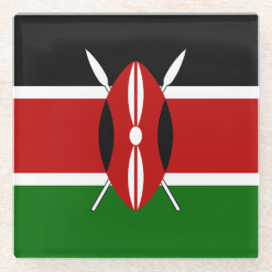 Dessous-de-verre En Verre Drapeau du Kenya
