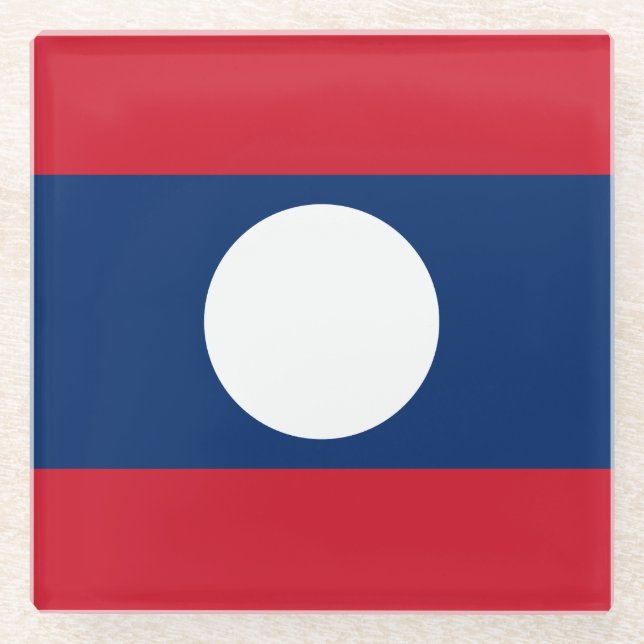 Dessous-de-verre En Verre Drapeau du Laos (Devant)