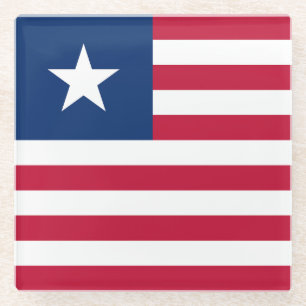 Dessous-de-verre En Verre Drapeau du Liberia