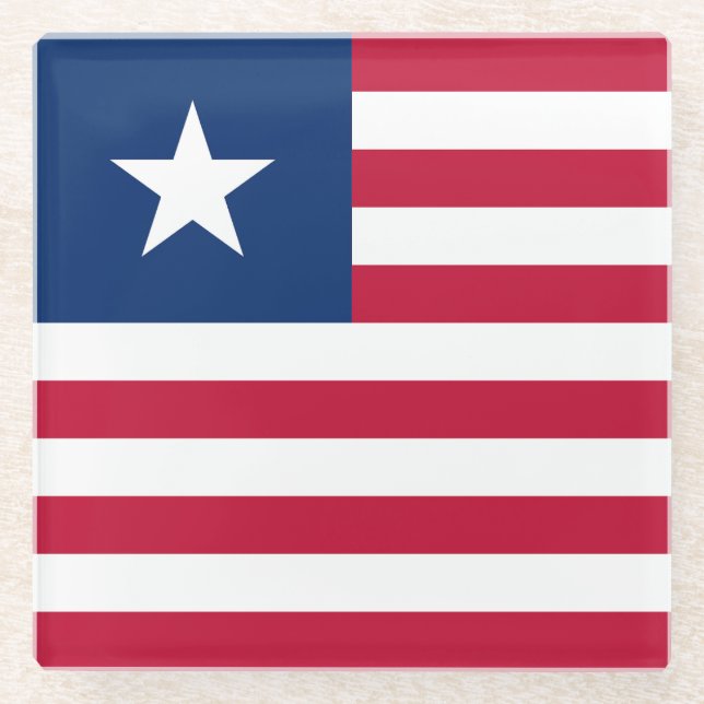 Dessous-de-verre En Verre Drapeau du Liberia (Devant)