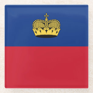 Dessous-de-verre En Verre Drapeau du Liechtenstein