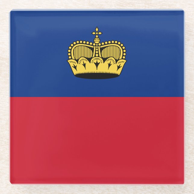 Dessous-de-verre En Verre Drapeau du Liechtenstein (Devant)