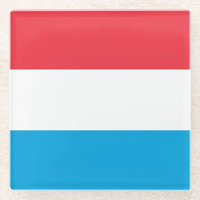 Dessous-de-verre En Verre Drapeau du Luxembourg (Devant)