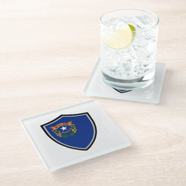 Dessous-de-verre En Verre Drapeau du Nevada (Incliné)