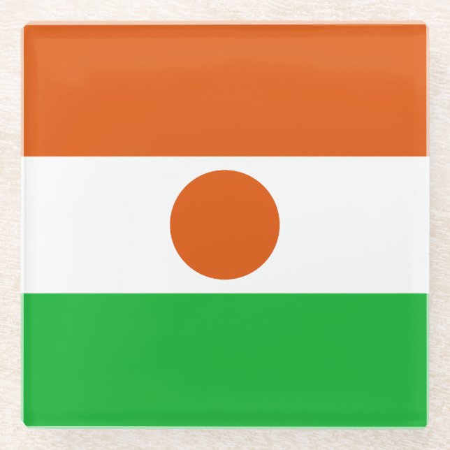 Dessous-de-verre En Verre Drapeau du Niger (Devant)