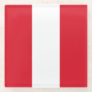 Dessous-de-verre En Verre Drapeau du Pérou