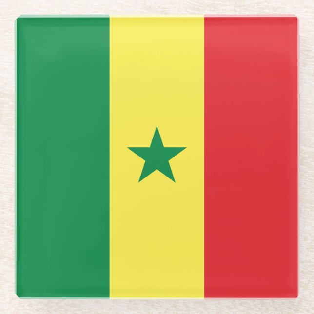 Dessous-de-verre En Verre Drapeau du Sénégal (Devant)