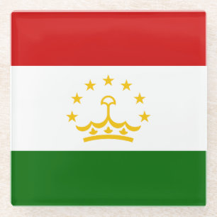 Dessous-de-verre En Verre Drapeau du Tadjikistan