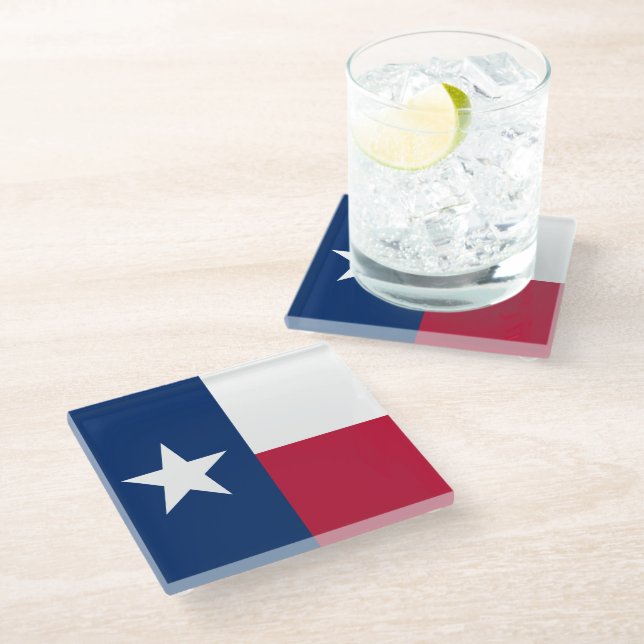 Dessous-de-verre En Verre Drapeau du Texas (Incliné)