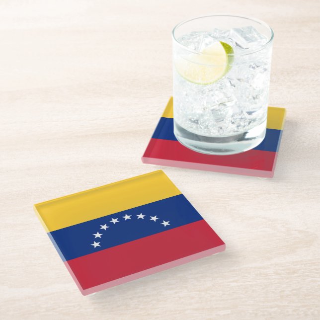 Dessous-de-verre En Verre Drapeau du Venezuela (Incliné)