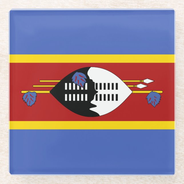 Dessous-de-verre En Verre Drapeau Eswatini (Devant)