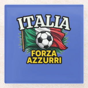 Dessous-de-verre En Verre Drapeau Forza Azzurri