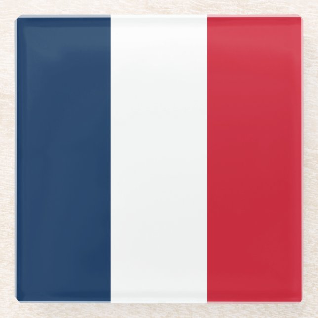 Dessous-de-verre En Verre Drapeau français (Devant)