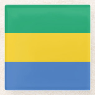 Dessous-de-verre En Verre Drapeau Gabon