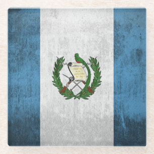 Dessous-de-verre En Verre Drapeau grunge du Guatemala