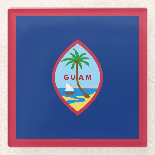 Dessous-de-verre En Verre Drapeau Guam (Devant)