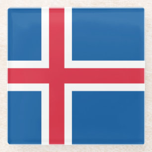 Dessous-de-verre En Verre Drapeau Islande