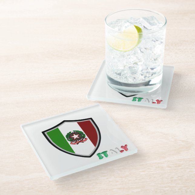 Dessous-de-verre En Verre Drapeau italien (Incliné)