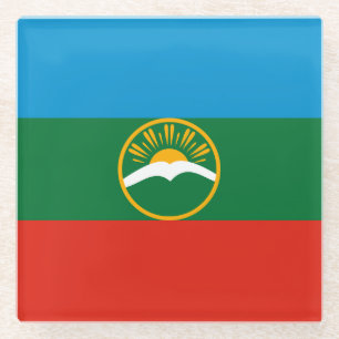 Dessous-de-verre En Verre Drapeau Karachay Cherkessia