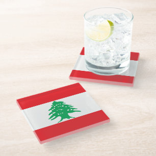 Dessous-de-verre En Verre Drapeau libanais