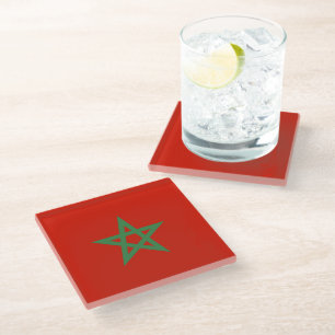 Dessous-de-verre En Verre drapeau marocain